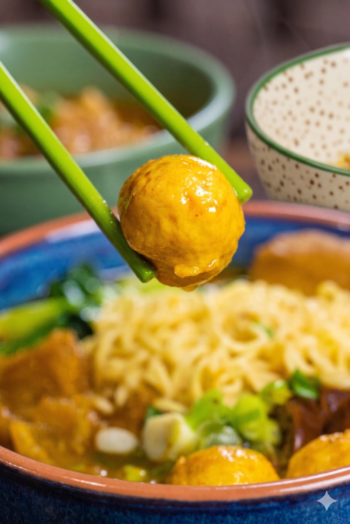Curry Fish Balls Cart Noodles 咖喱鱼蛋车仔面 (270g)